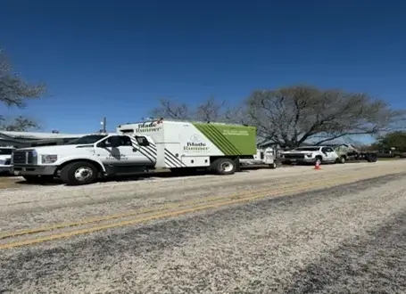 A truck during tree service in Georgetown, TX